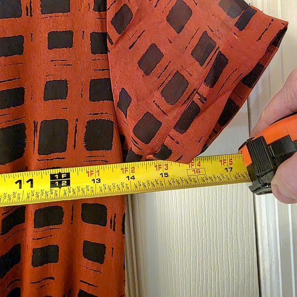 Black & Rust Color Checkered Dress - Picture 5 of 7